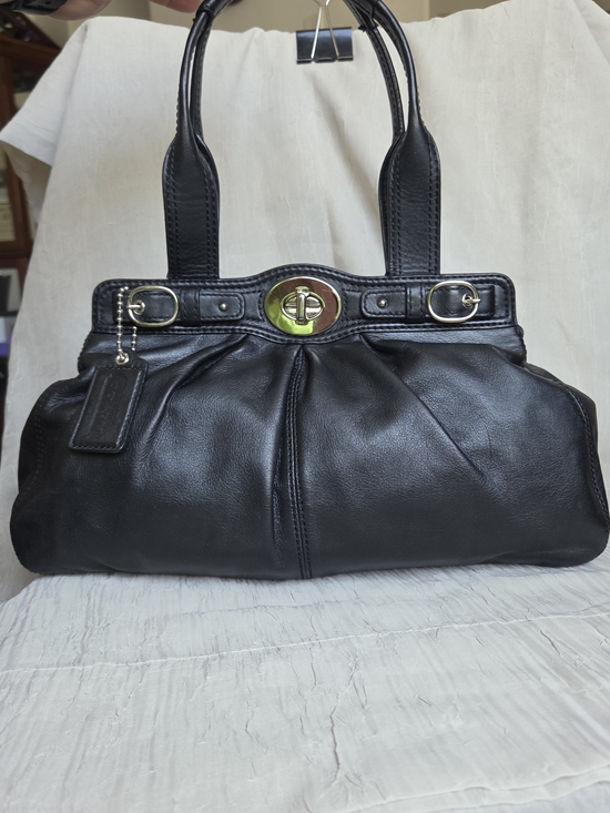 Coach Handbags - Coach Garnet Pleated Leather Satchel